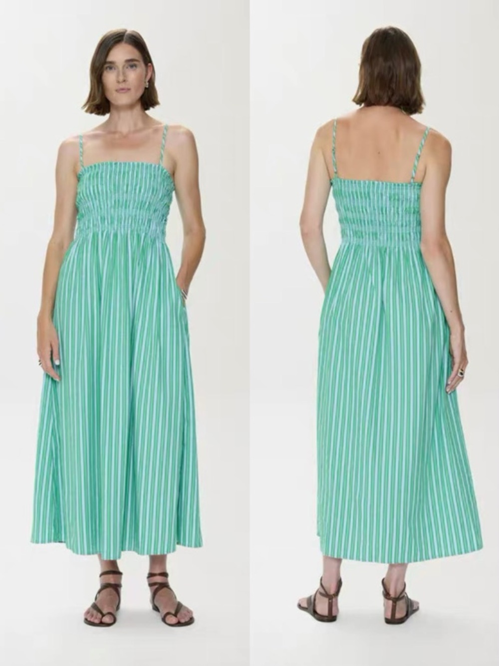 PISTOLA DENIM BIANCA SHIRRED BODICE DRESS, S